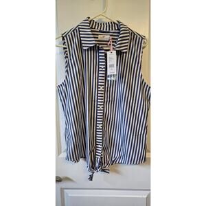 Vineyard Vines NWT 12 Woman Sleeveless Top Nautical Moonshine Button front